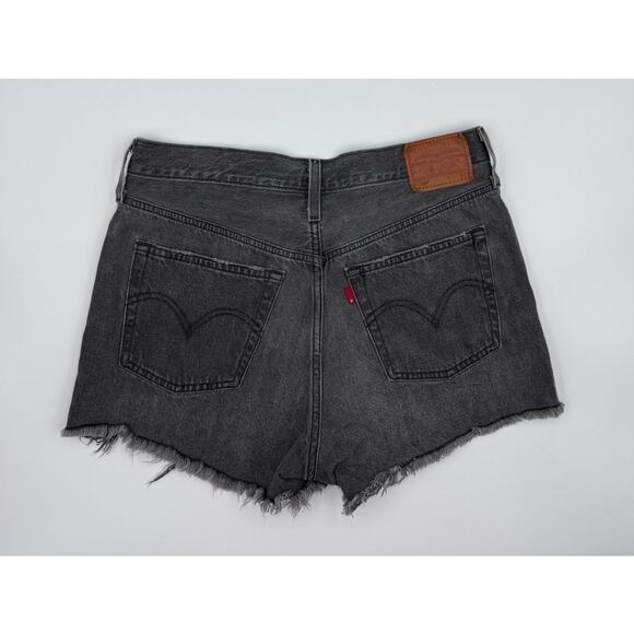Levi's Womens Distressed Black Cutoff Shorts 28 - Picture 1 of 4